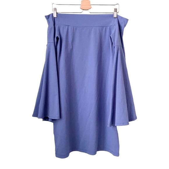 Susana Monaco Blue Mini Dress with Bell Sleeve in Size Large Made in USA - Picture 4 of 7